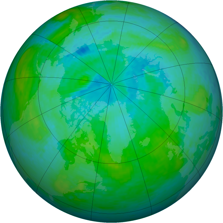 Arctic ozone map for 30 July 1993